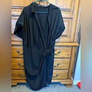 Elegant Black Wrap Dress
